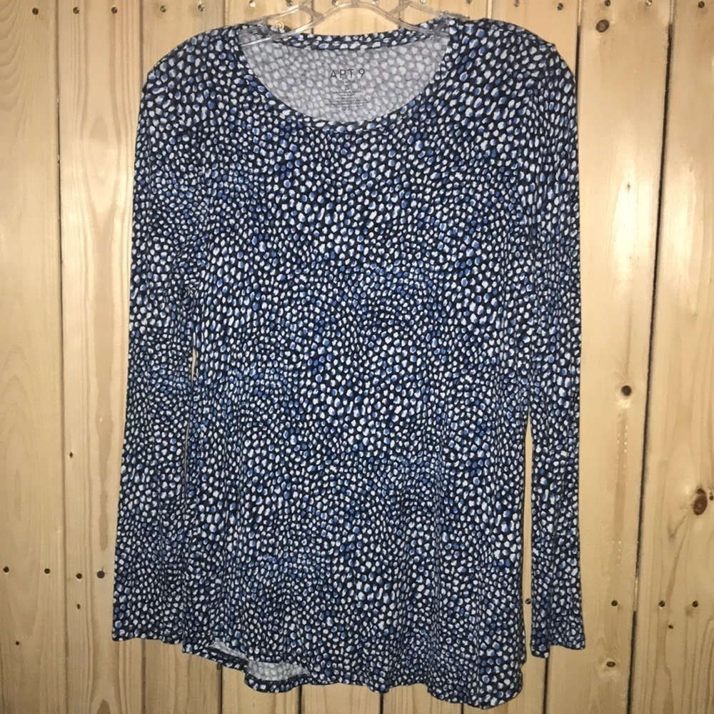 Apt. 9 Black Teal Blouse S